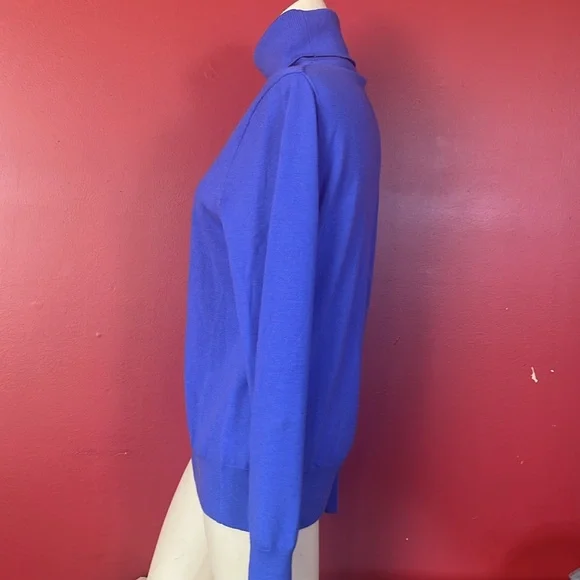 Like new J Crew blue merino wool lightweight turtleneck - Picture 2 of 12